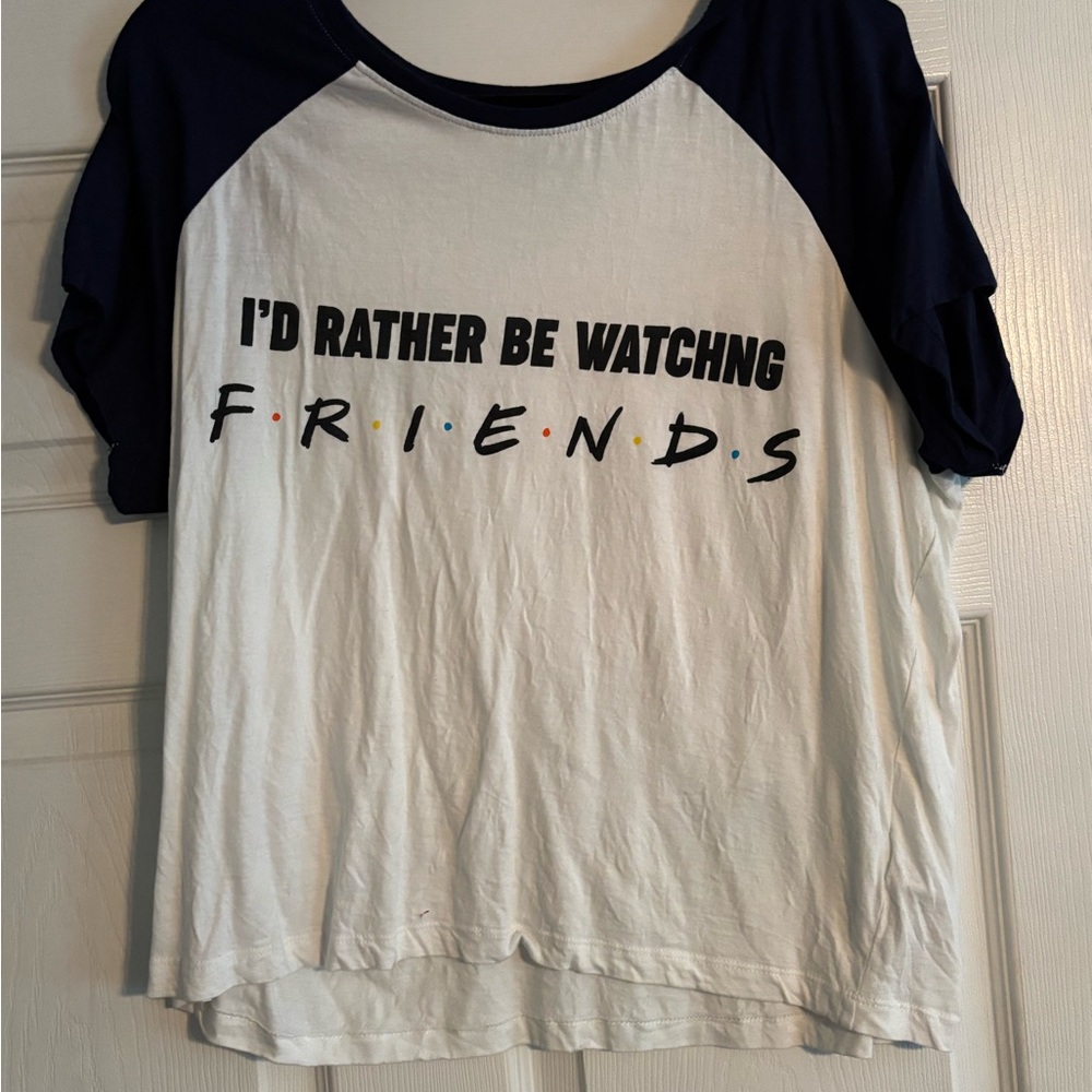 Friends White and Blue Graphic T-Shirt